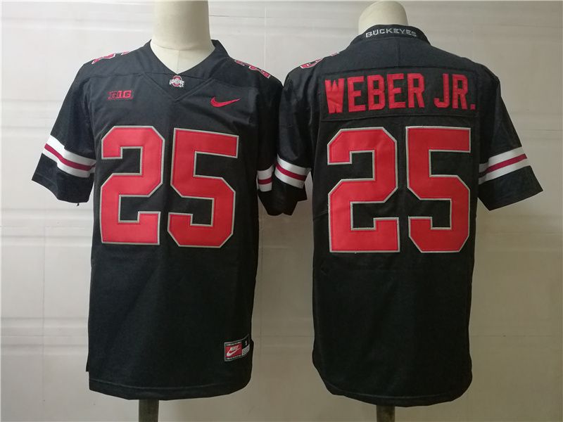Men Ohio State Buckeyes #25 Weber jr Black Nike 2025 NCAA Jersey->ncaa teams->NCAA Jersey